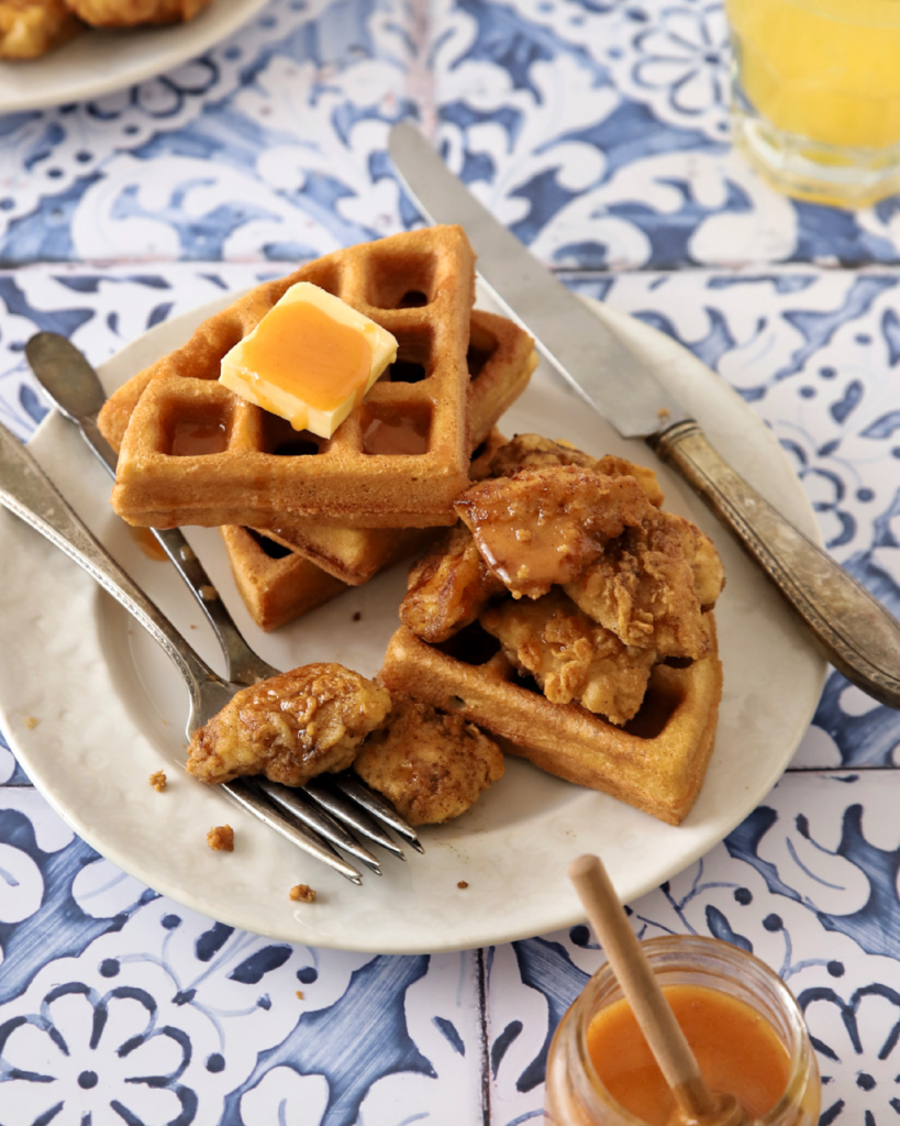 Healthified Chicken & Waffle - Kayla's Kitch and Fix