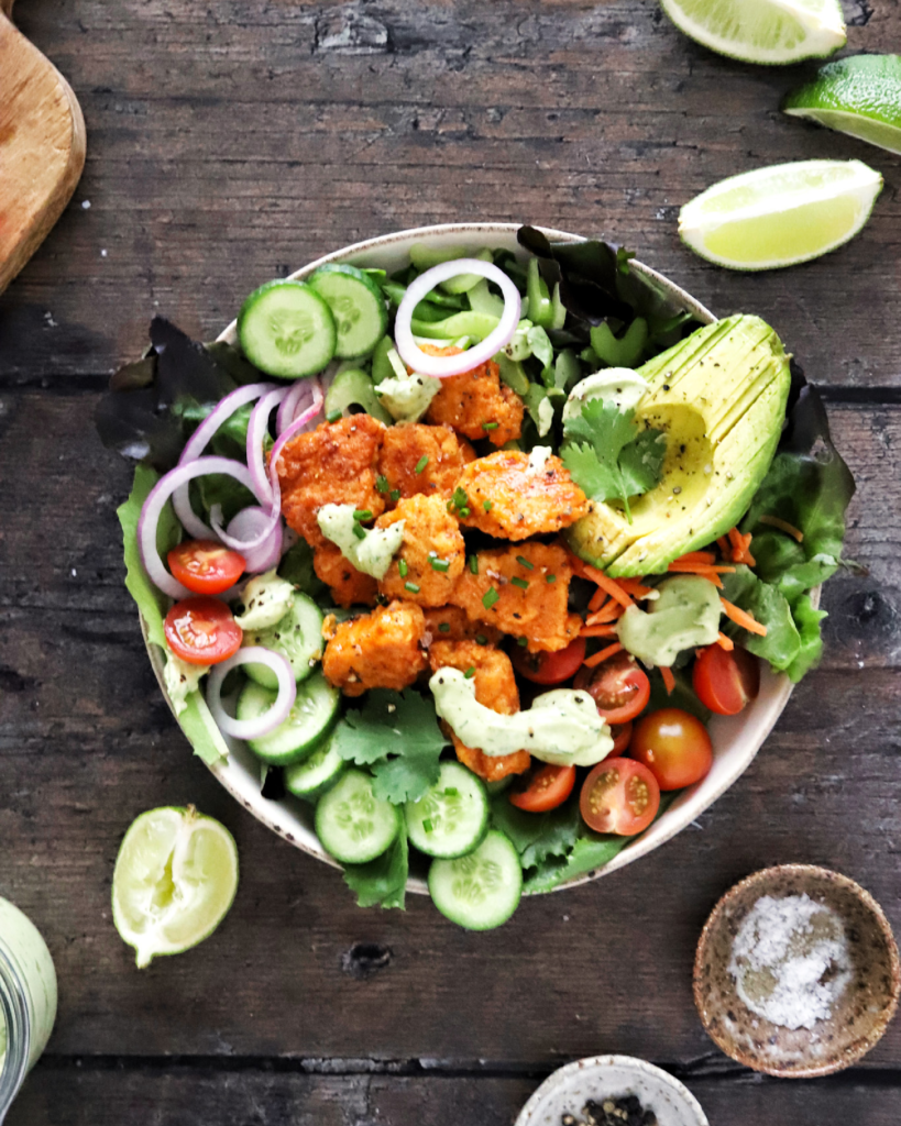 Whole30 Crispy Buffalo Chicken Salad - Kayla's Kitch and Fix