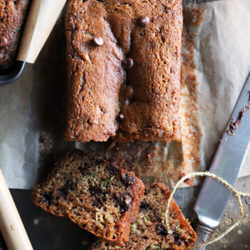 Chocolate Chip Zucchini Bread (GF, DF, Grain Free, Paleo