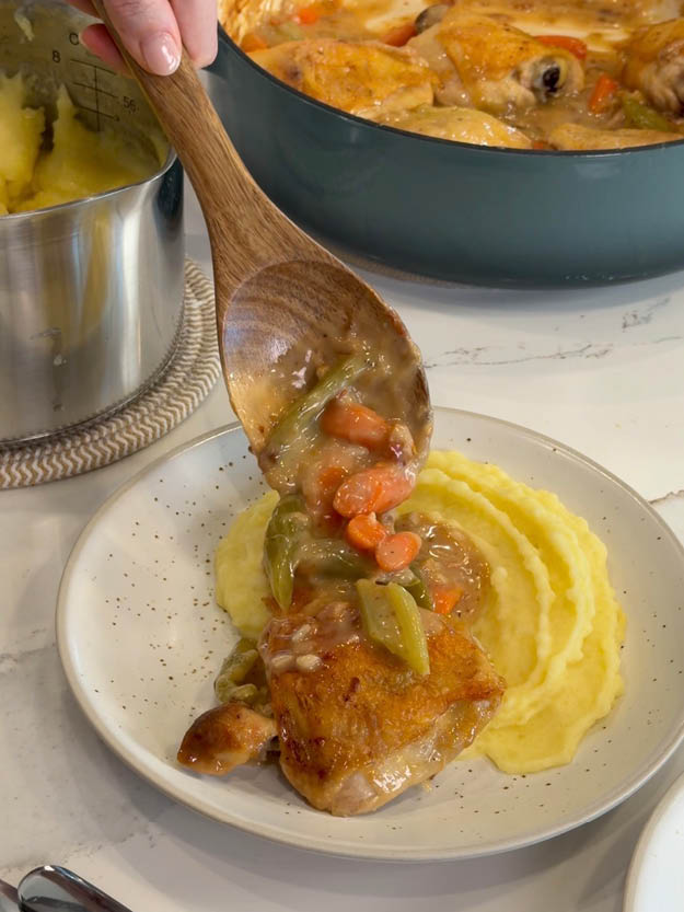 Coq au Vin Blanc with Pomme Puree (Gluten Free)